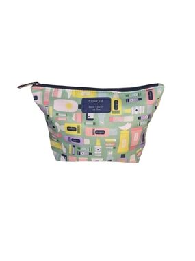 Clinique x Kate Spade Green Printed Cosmetic Pouch